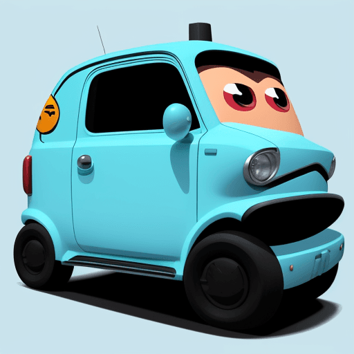AI generated: actua como un diseñador de de comics y creame una imagen de un carro electrico animado tipo pixar ca...