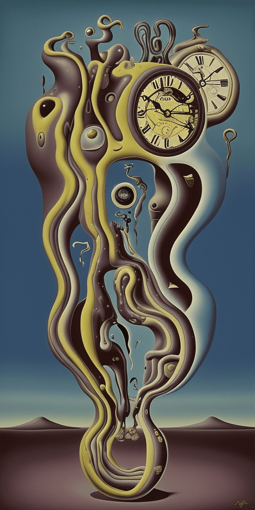 AI generated: (surreal,abstract:1.1,weird) Salvador Dali painting, (soft shadows), futuristic neon, (dream-like:1....