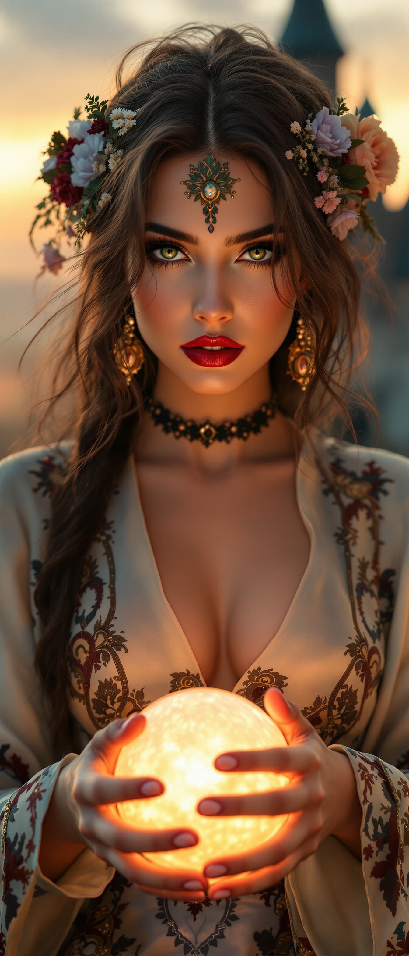 AI generated: "Image is a high resolution close up head and torso portrait, of a lithe supermodel, early 20s. She ...