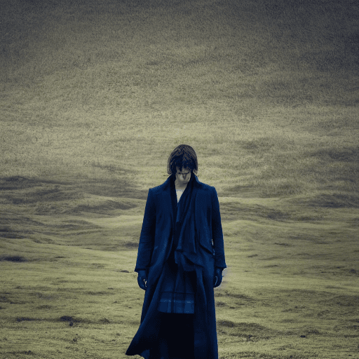 AI generated: the man in the field is dressed for the camera, in the style of daria endresen, kris knight, scottis...