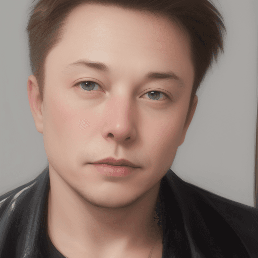 AI generated: elon musk. Half of his face look poor.