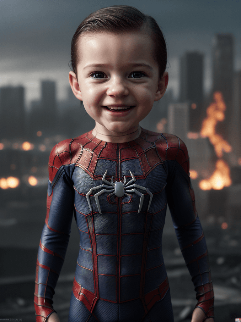 AI generated: Realism, best realism, portrait, portraiture, portrait photography, little baby Spider-Man, marvel m...