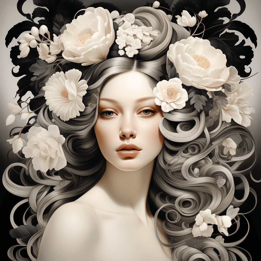 AI generated: An image of a woman in a modern illustrative style, blending realistic portraiture with graphic art....