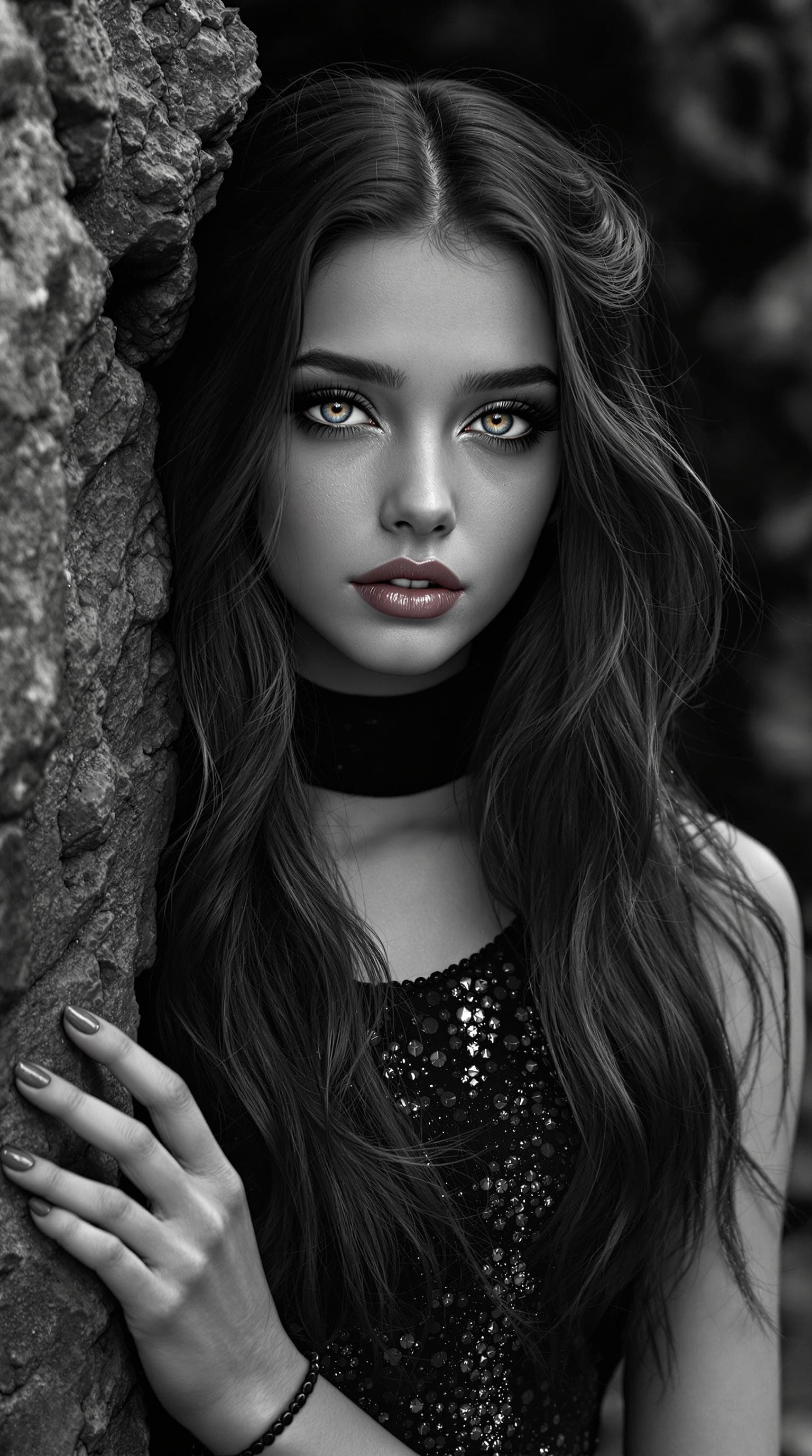 AI generated: a professional black and white aged photo from 1958, of a most beautiful 7th grade girl in the world...