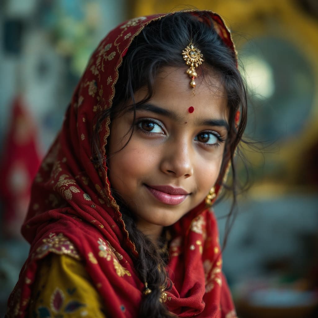 AI generated: indian young girl photography