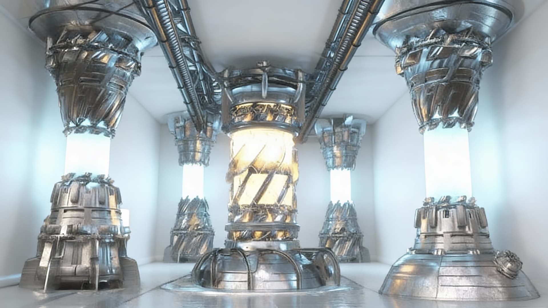 AI generated: Use the Reference Image to reimagine the View of the Futhesis Device for the Power Spheres, the powe...