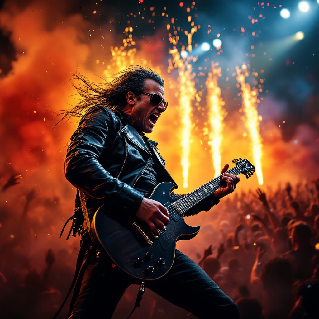 AI generated: "Hyper-realistic image of a 45-year-old dark-haired man with a fierce and passionate expression, dre...