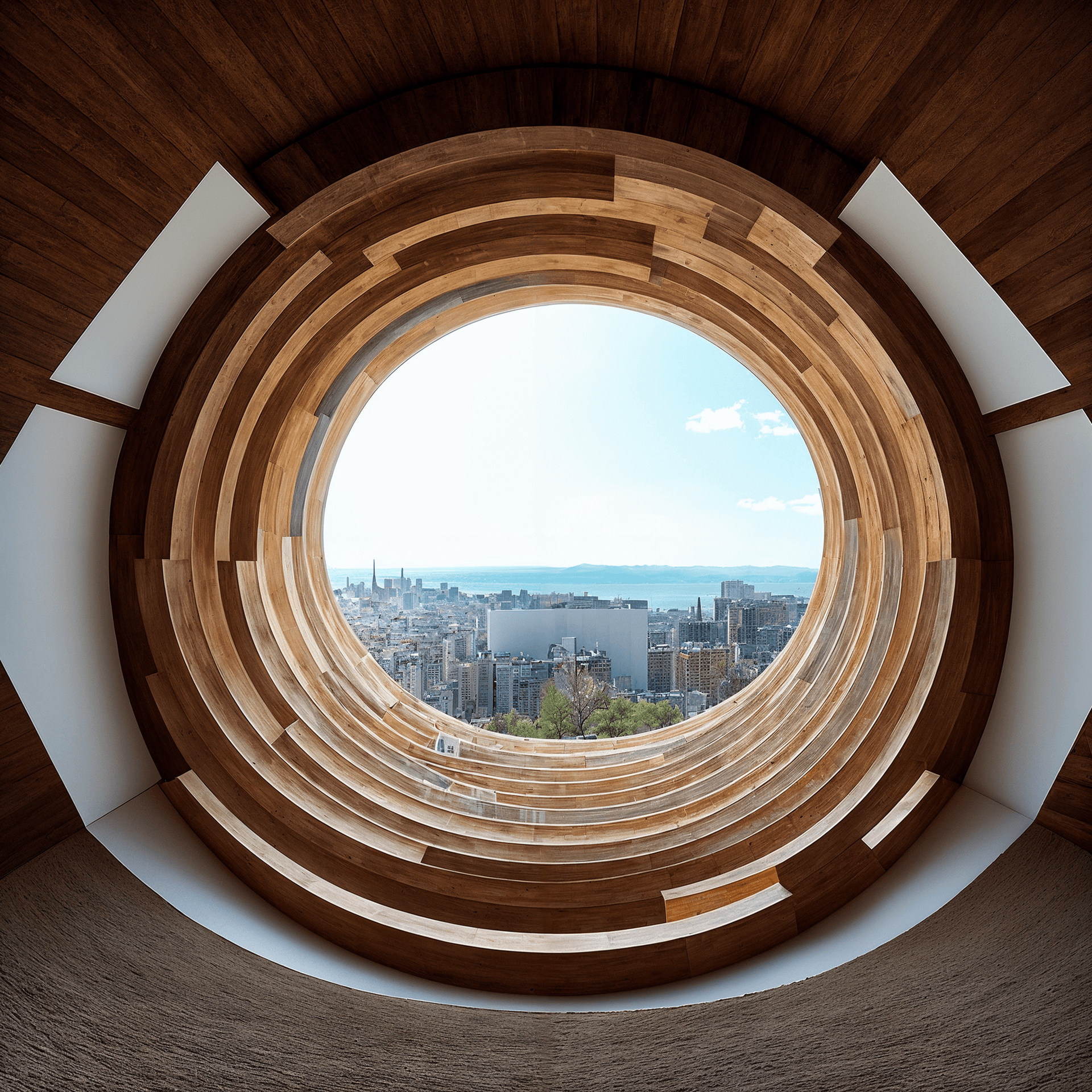 AI generated: Spiral anamorphosis by Georges Rousse& Peter Zumthor