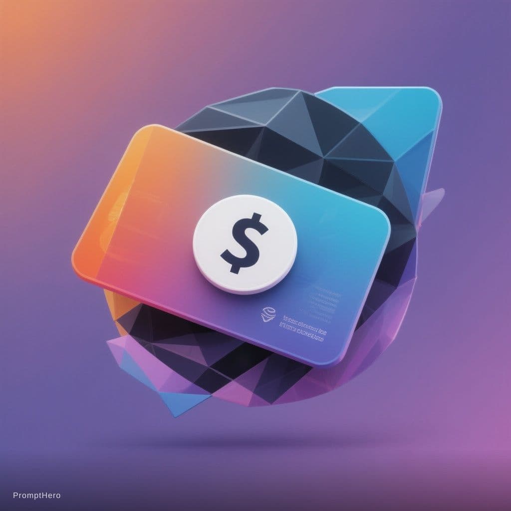 AI generated: I want to generate a logo that represents a completed transaction. It should be abstract, internatio...