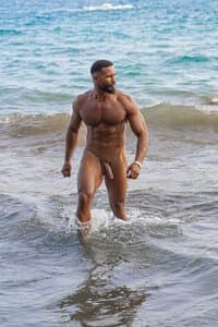 AI generated: NSFW, An sexy latino papi in the ocean muscle body and big cock. Hyperrealistic, photorealistic, bea...
