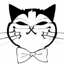 AI generated: portrait of a Cat head and shoulders, b&w outline art for kids coloring book page, Kids coloring pag...