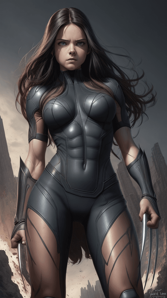 AI generated: (best quality, master:1.5) 16k HDR, Marvel Entertainment Art by, Wolverine (AKA Laura Kinney, X-23) ...