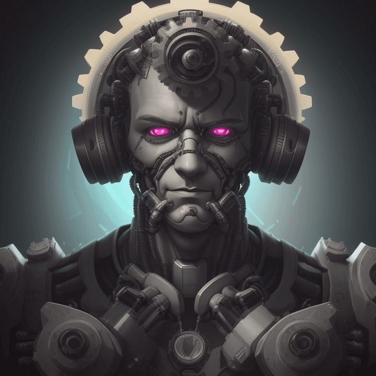 AI generated: (nousr robot:1.15), (mdjrny-v4 style:1.2), (wlop-style:1.2), (centered headshot portrait:1.15) of a ...