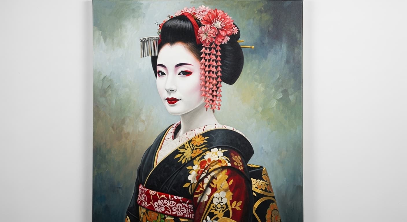 AI generated: The Geisha canvas