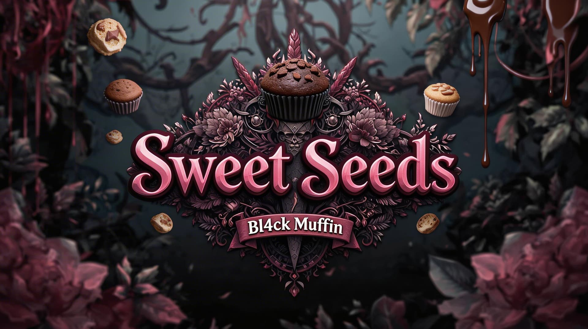 AI generated: Creat a Image in the same direction like the uploaded Picture,  but use a Text with "Sweet Seeds " a...