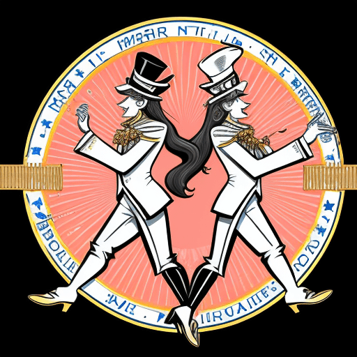 AI generated: The Marching Aristocrats of Bands, logo vectorial, fun and youthful style,Destination: Greatness!, l...