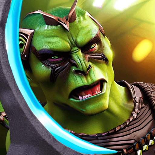 AI generated: Orc  from Warcraft, black hair, beautiful face, detailed face, hyperdetailed, masterpiece, 8k, dynam...