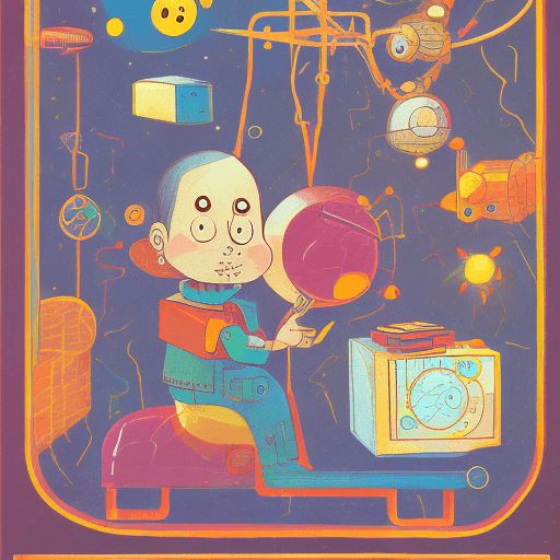 AI generated: An children's book illustration of quantum mechanics