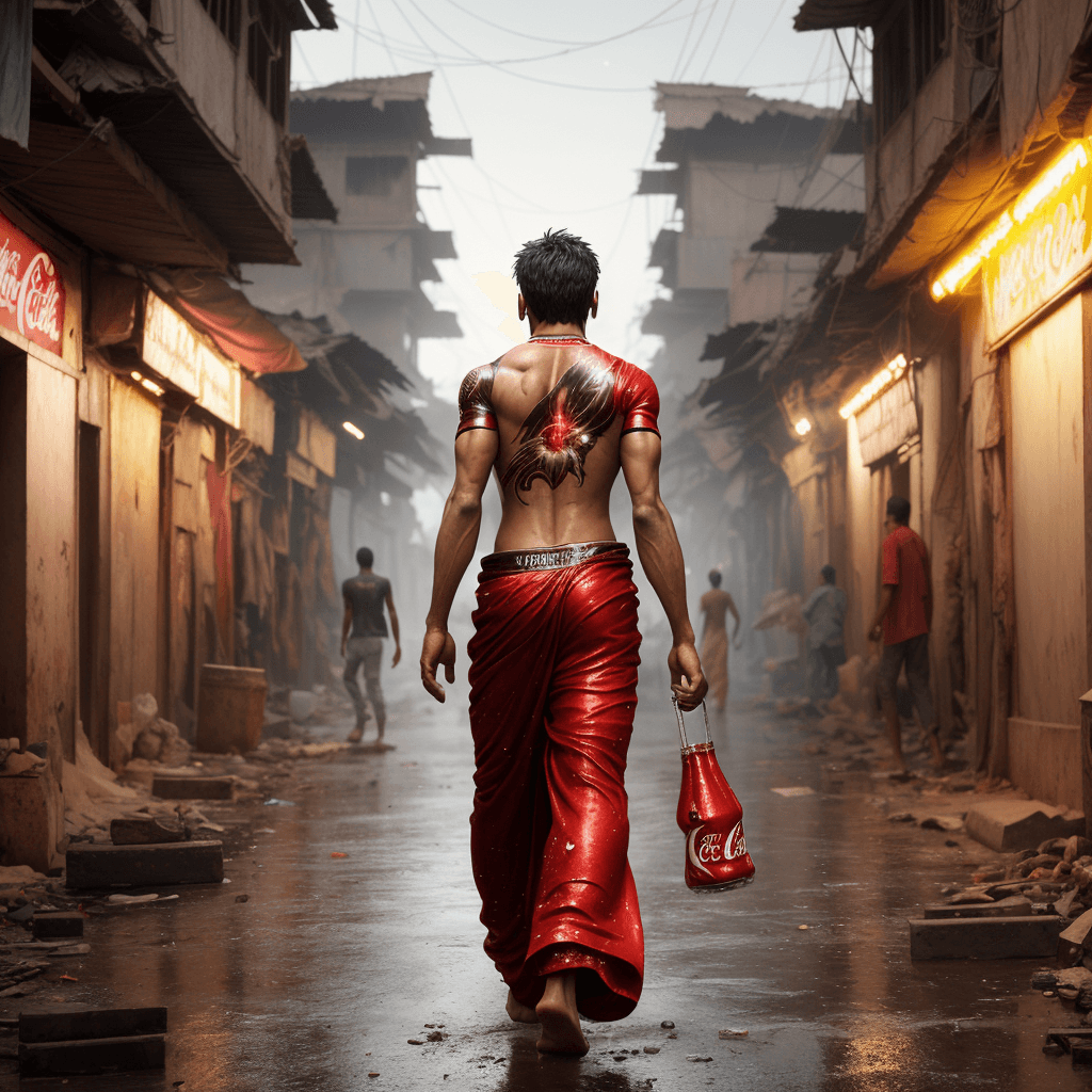 AI generated: character design, conceptual illustration,coca-cola glass bottle hybrid with human, cute bottle, wal...