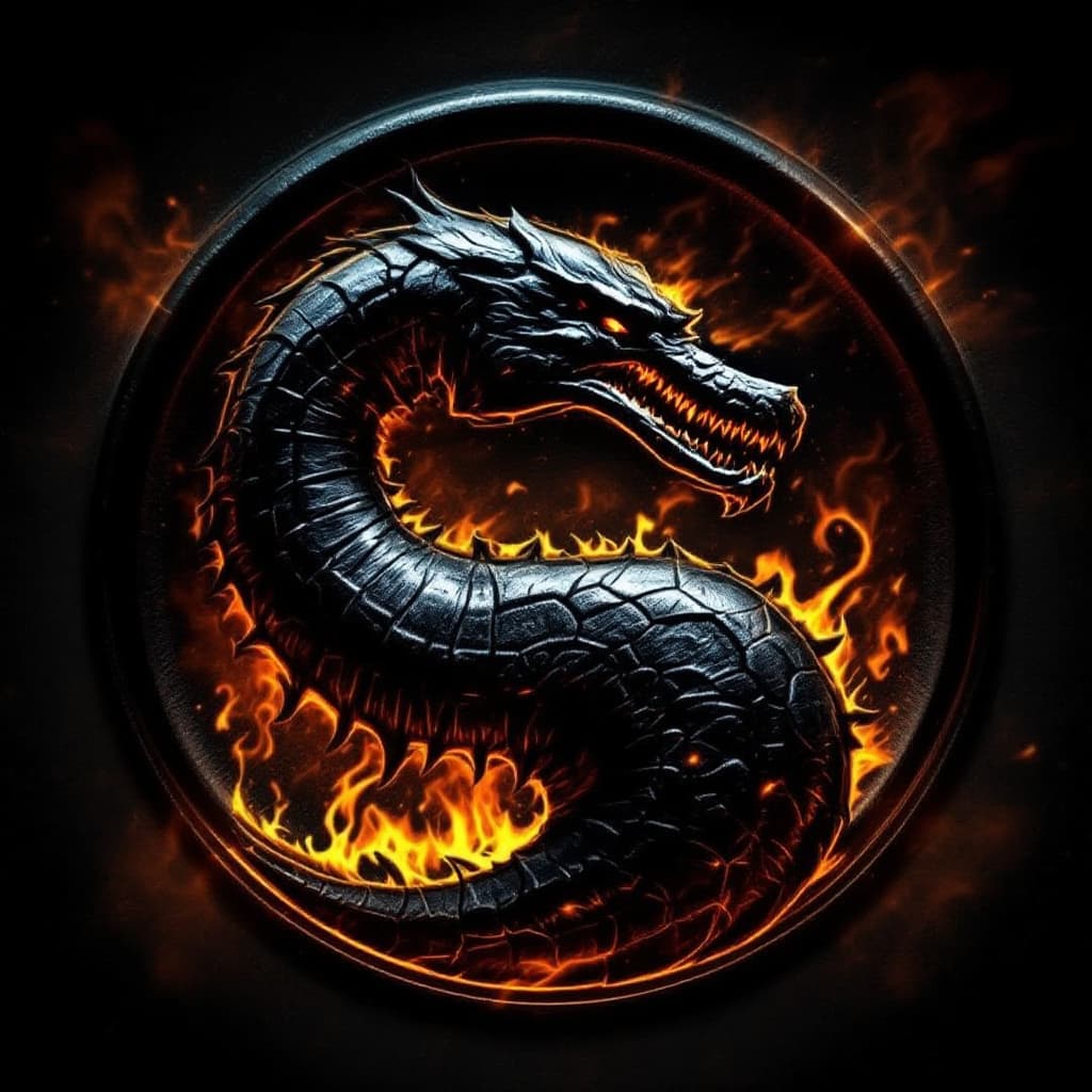 AI generated: Mortal kombat scorpion kakterini yap gerçekçi 3 boyutlu logo haline getir amblem ekle rise of kingdo...