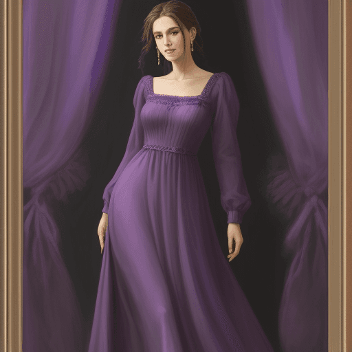 AI generated: Poet in a long purple dress
