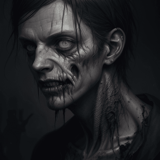 AI generated: portrait of @me as a zombie, decaying skin and clothing, dark and eerie, highly detailed, photoreali...