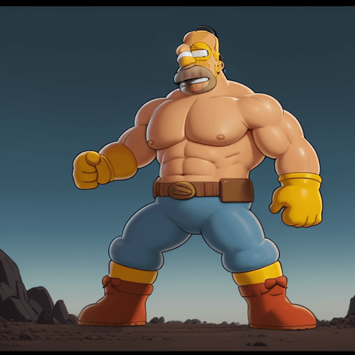 AI generated: Still image of The Russian hero from The Simpsons drawn by Matt Groening, still image from The Simps...