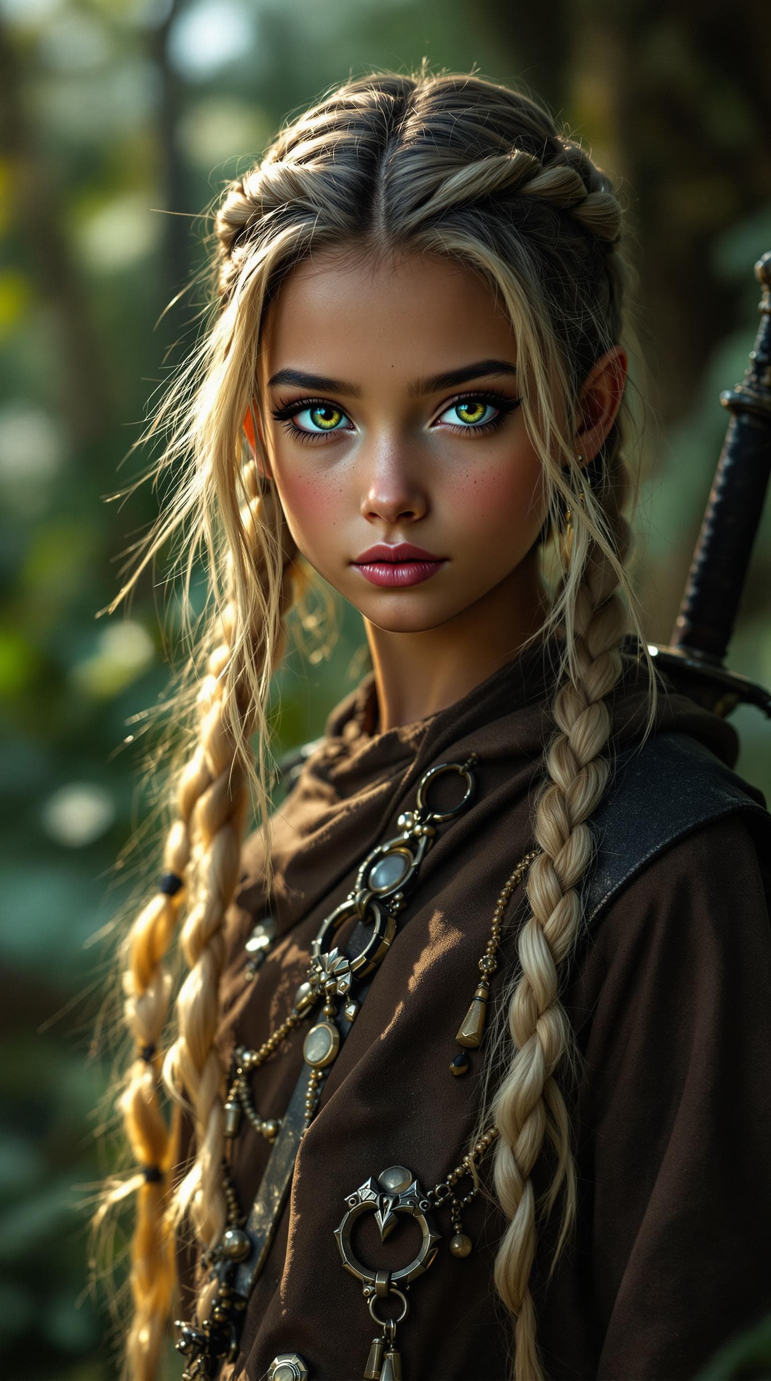 AI generated: a professional photo of a exceptionally of the most beautiful Romanian girl in the world, (age 11), ...