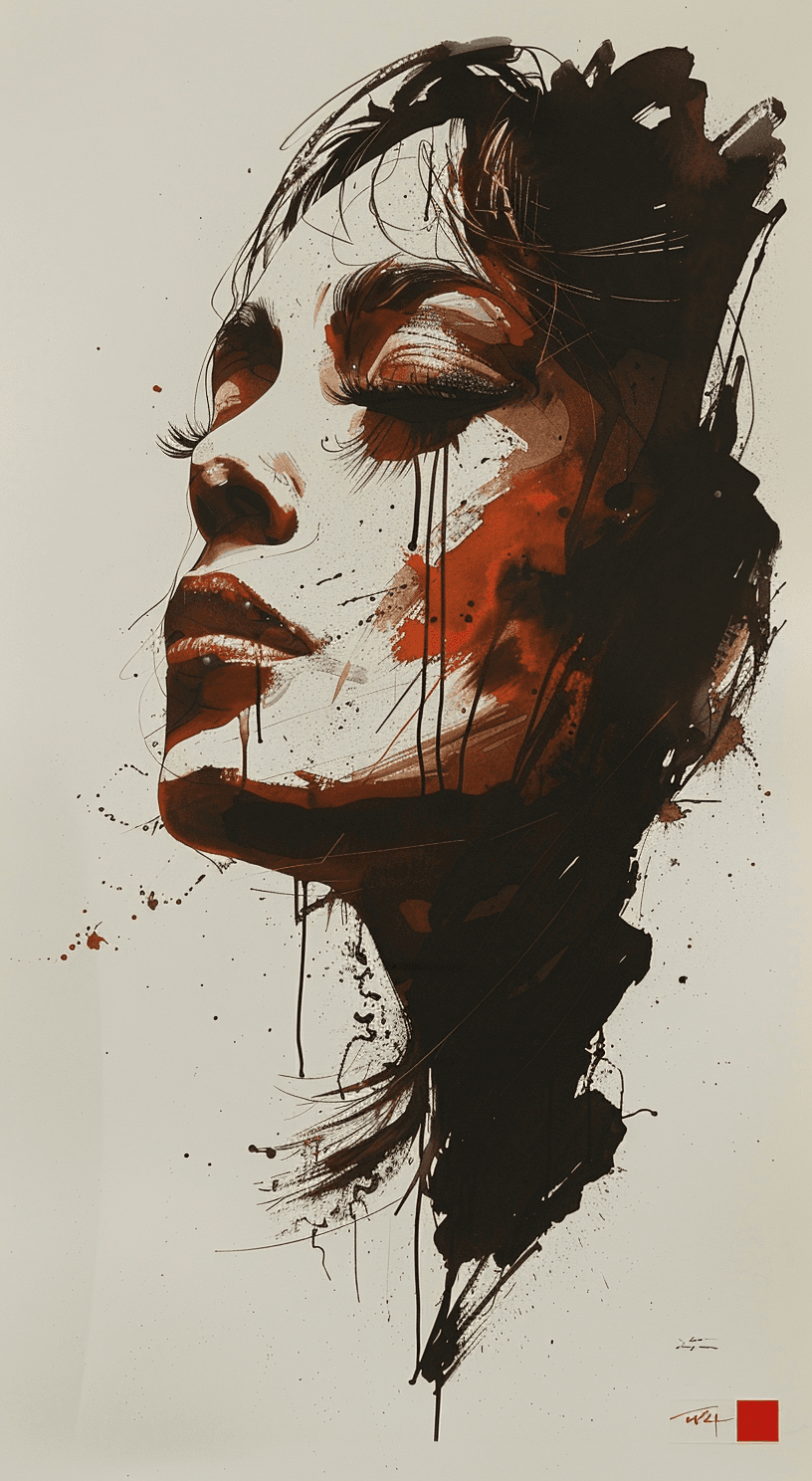 AI generated: A drawing of an attractive woman in the style of Frazetta and John braund, ink on paper, minimalisti...