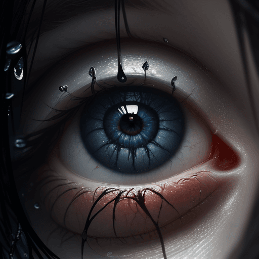 AI generated: an eye caught in a water drop, in the style of cryengine, pegi nicol macleod, realistic genre scenes...
