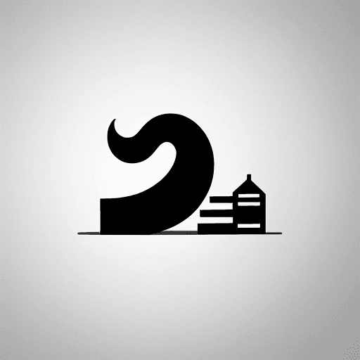 AI generated: logo minimalist with worm shape in black and white 2d elegant