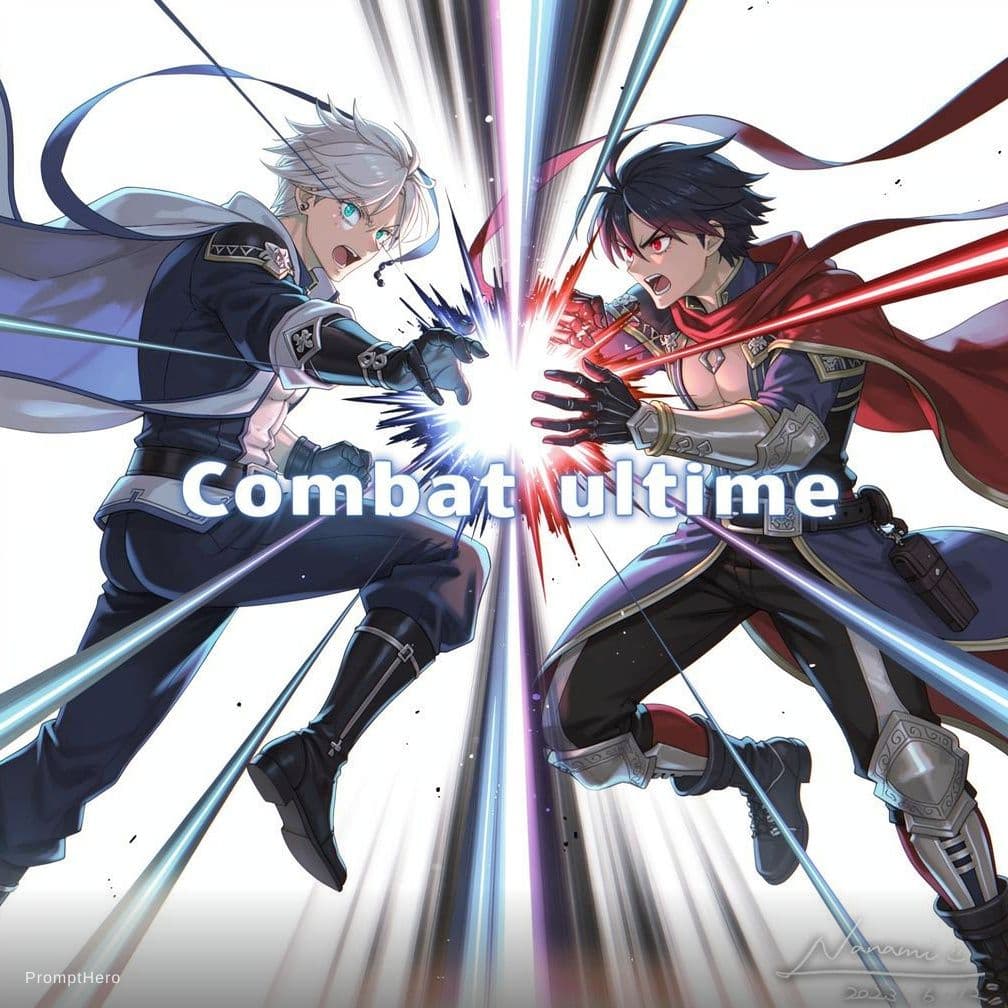 AI generated: combat entre personage