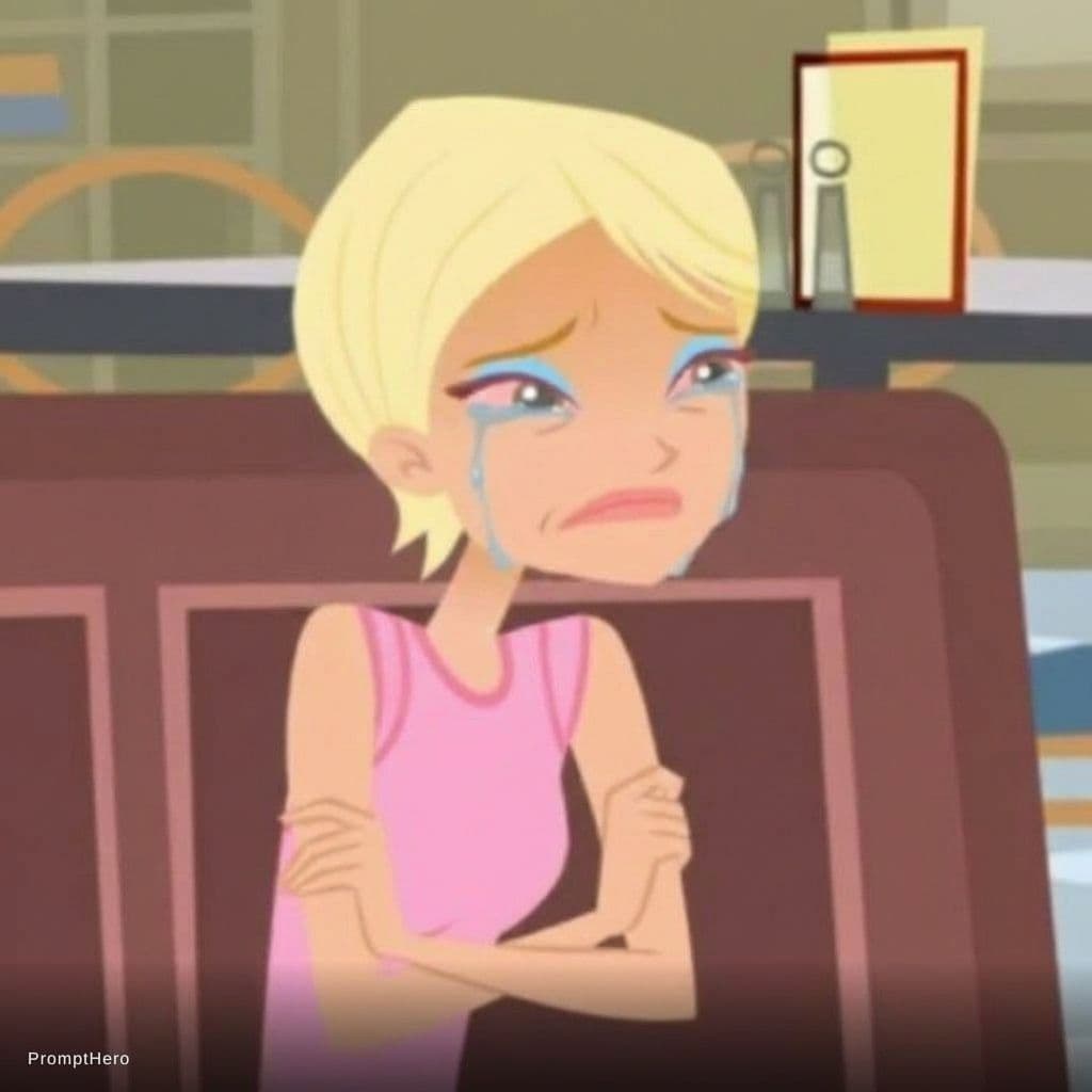AI generated: Caitlin Cooke Crying With Crossed Elbows