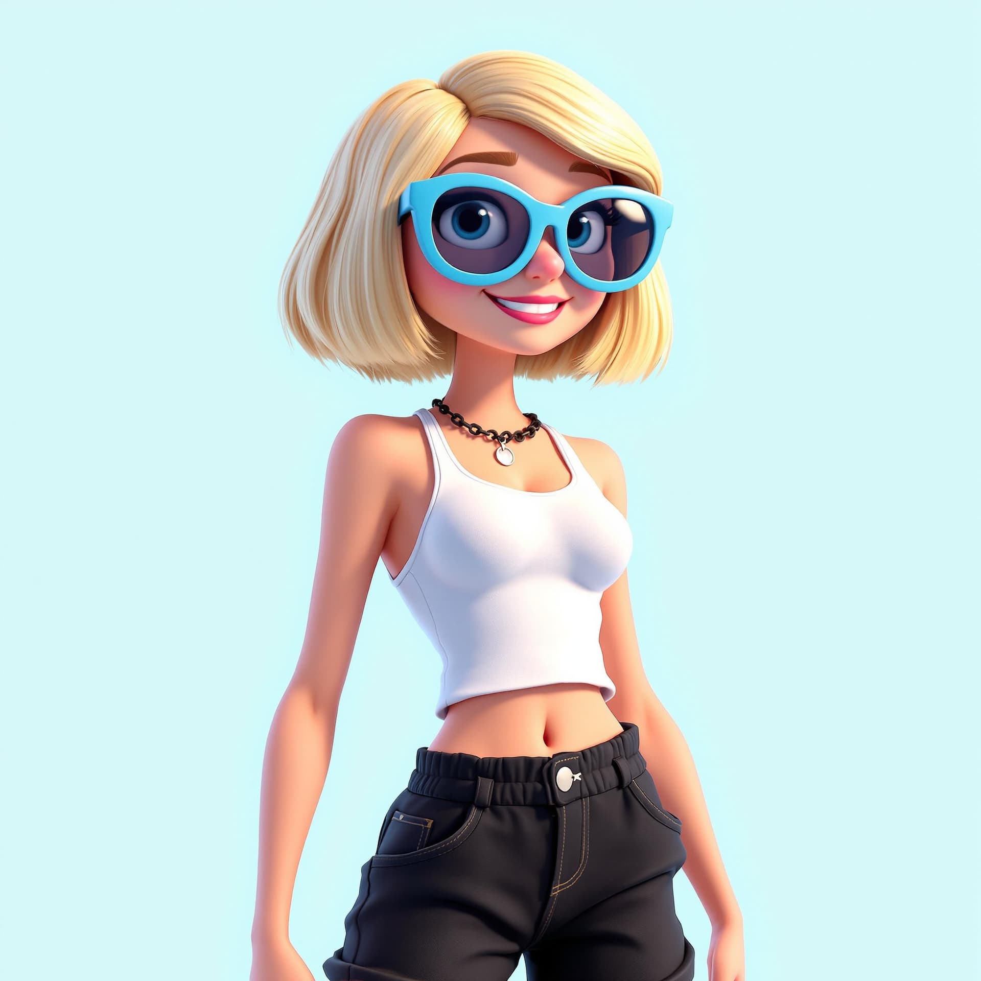 AI generated: (((fuzzy colors))), A captivating 3D render of a quirky and adorable claymation woman character. She...