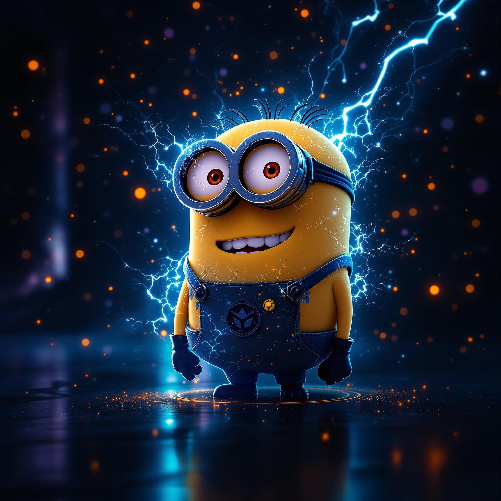 AI generated: Minion wallpaper, Minion, hd background, in the style of chiaroscuro technique, suehiro maruo, energ...