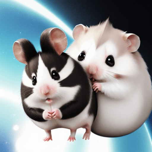 AI generated: hamster called dream, black face, white body, anime