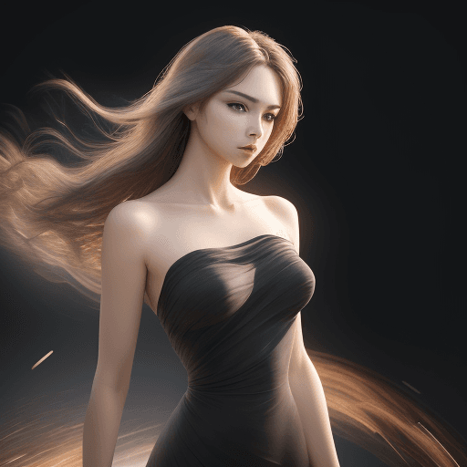 AI generated: stunning photograph of a beautiful woman shot in HD, hyperrealistic, blurred motion background --ar ...