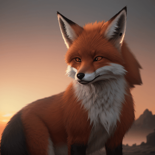 AI generated: Photo of a ultra realistic аluffy fox, dramatic light, pale sunrise, cinematic lighting, battered, l...