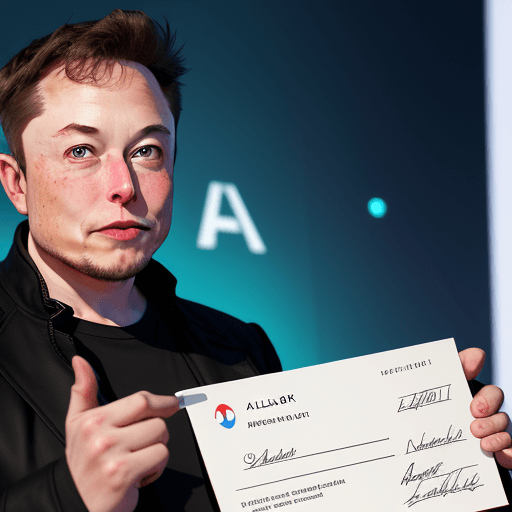 AI generated: Elon Musk writes a check worth hundreds of millions of dollars to OpenAI’s boss Autlman, the content...