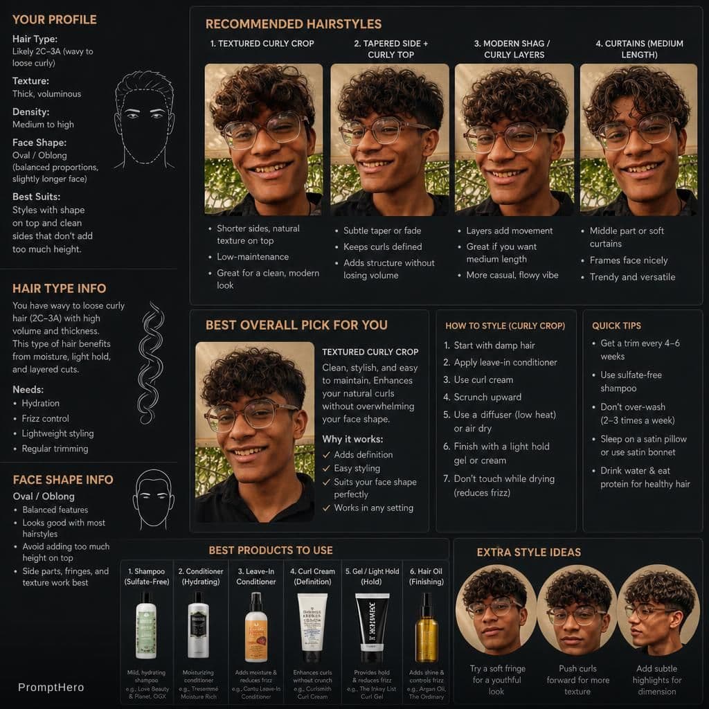 AI generated: Recommendation of hairstyles,also telling information about hair styles, hair type, facial structure...