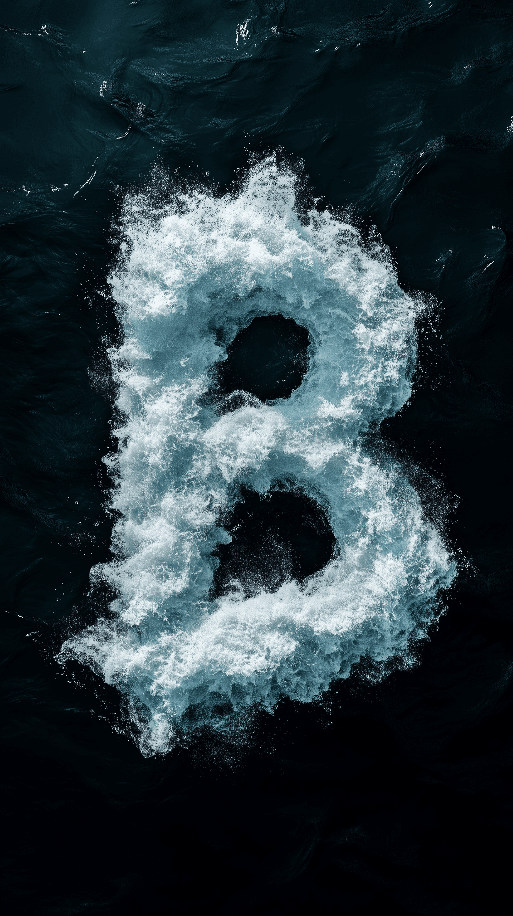 AI generated: render, letter [B], white color, under the water, bright light emanating from center, high contrast,...