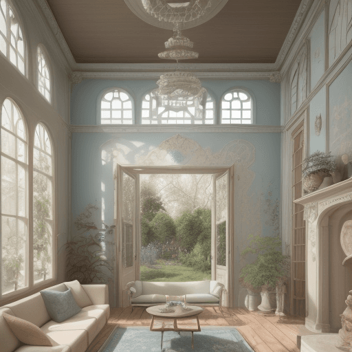 AI generated: High resolution photography interior design, dreamy sunken living room conversation pit, wooden floo...
