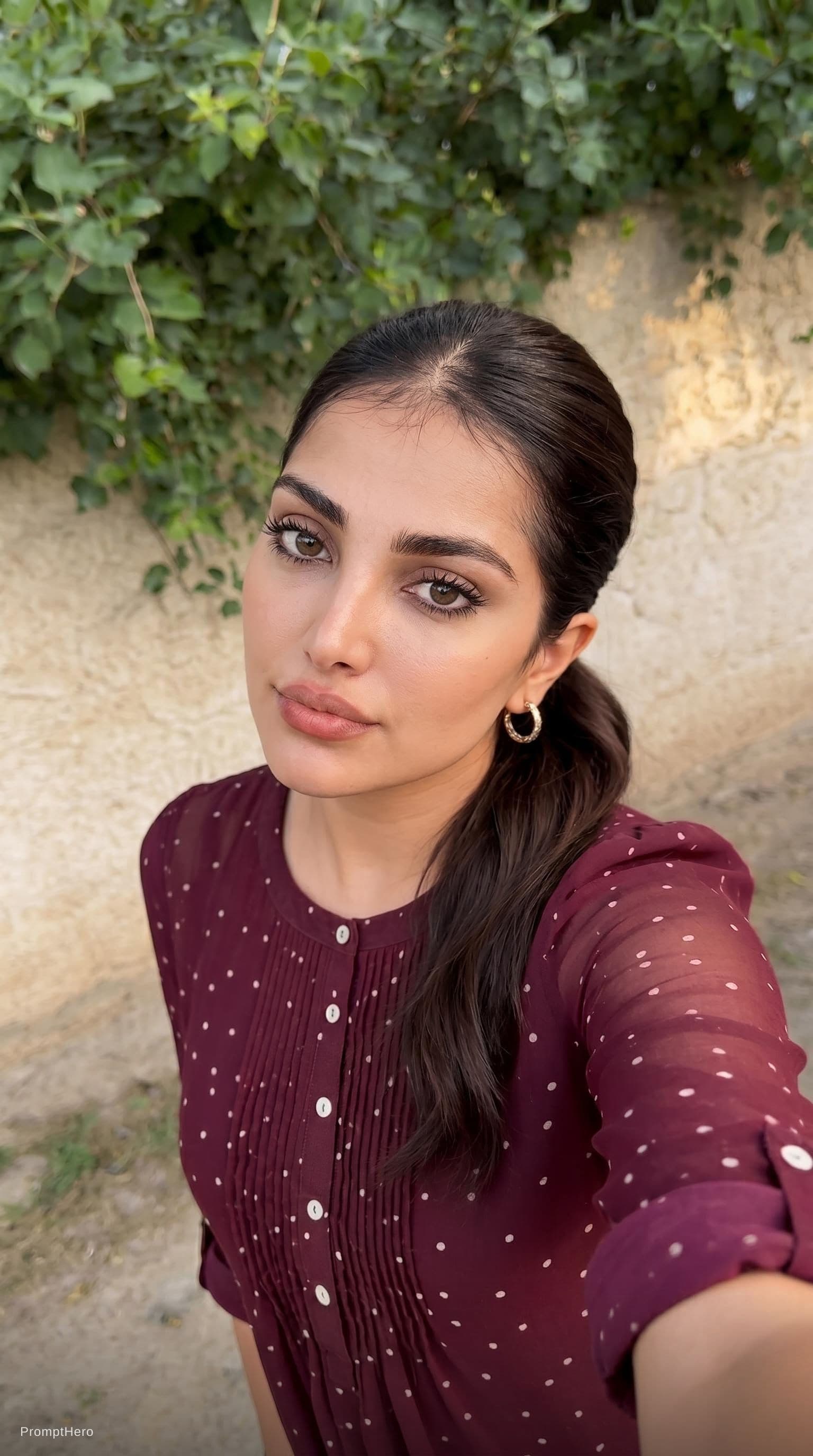 AI generated: صورة سينمائية مذهلة فائقة الواقعية بدقة 4K HDR لامرأة عراقية جميلة ذات بنية متوسطة، تقف في الهواء ال...