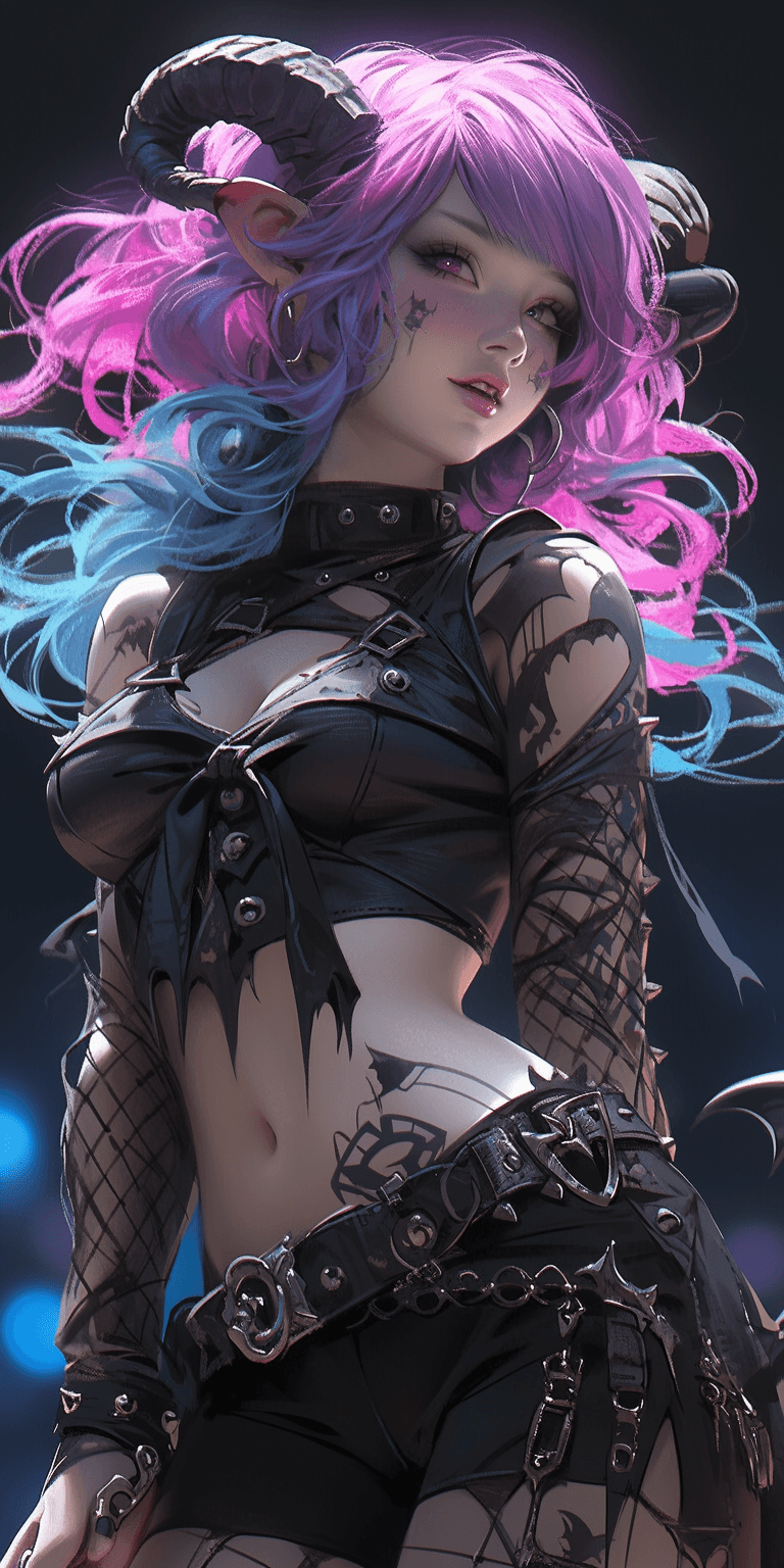 AI generated: synthgoth chimera on festival stage, by daz3d