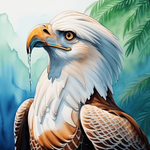 AI generated: Masterpiece, Best Quality, Watercolor African Fish Eagle Painting, dripping paint, sketchy , 8k, UHD...