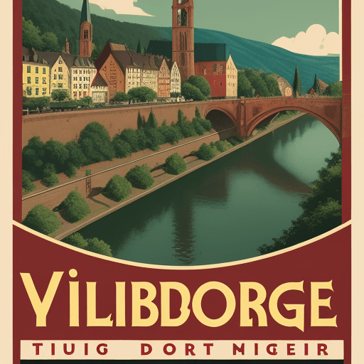 AI generated: vinatge travel poster heidelberg, no text