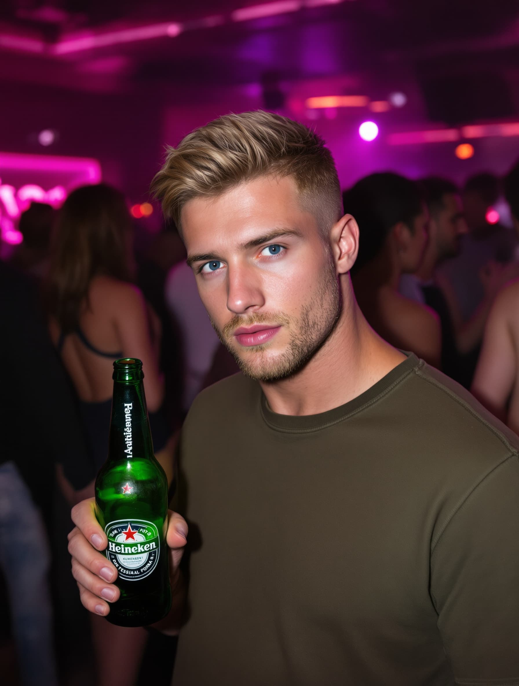 AI generated: Hyper-realistic photograph of a handsome blond Russian man, short burst-taper hairstyle, clean face....