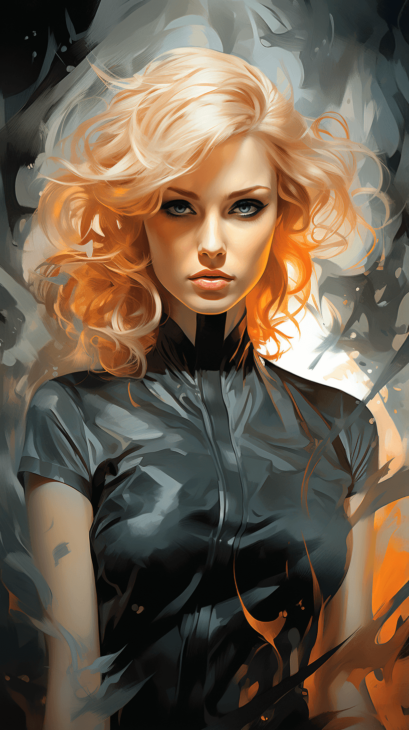 AI generated: A cunning spy with smoky gray smudges on her face, in the style of smooth marble sculpting, elegant ...