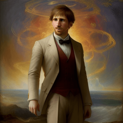 AI generated: Leo Messi as a William Turner Paint, 
