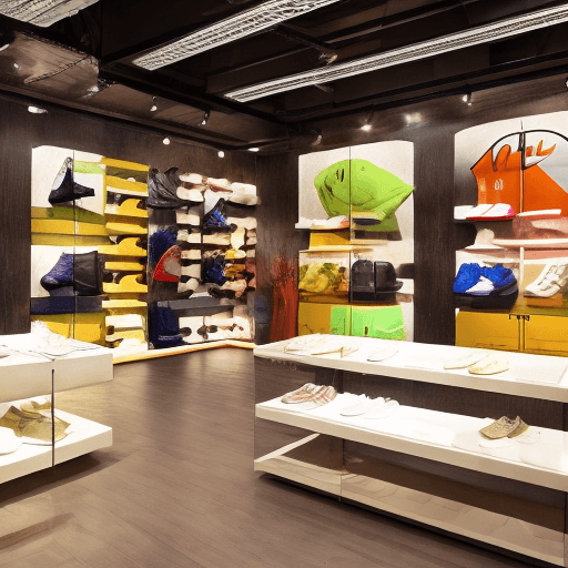 AI generated: Nike sneakers store in New Year's style villages with hay